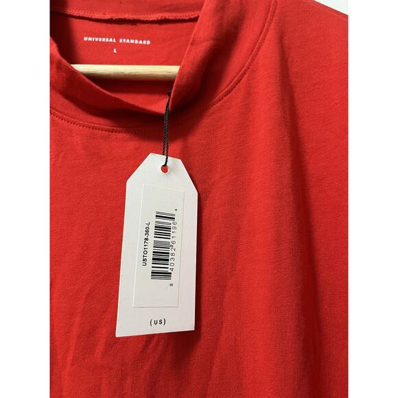 Universal Standard Modern Mock Neck Tee Shirt Size L / US 3X Red Capsule NWT - Picture 4 of 6
